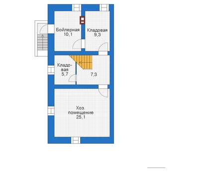 Планировка цокольного этажа :: Проект дома из кирпича 39-18