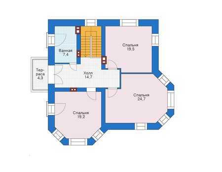 Планировка второго этажа :: Проект дома из кирпича 39-21