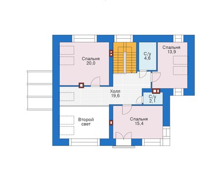 Планировка мансардного этажа :: Проект дома из кирпича 39-30