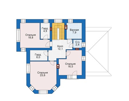 Планировка второго этажа :: Проект дома из кирпича 39-51