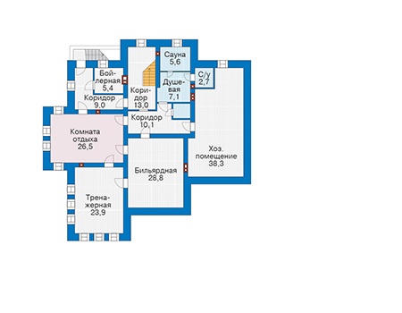 Планировка цокольного этажа :: Проект дома из кирпича 39-73