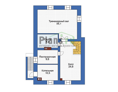 Планировка цокольного этажа :: Проект дома из кирпича 40-29