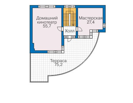 Планировка мансардного этажа :: Проект дома из кирпича 40-61