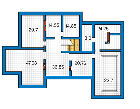 Планировка цокольного этажа :: Проект дома из кирпича 41-66