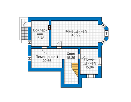 Планировка цокольного этажа :: Проект дома из кирпича 41-82