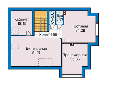 Планировка мансардного этажа :: Проект дома из кирпича 43-58