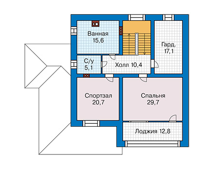 Планировка второго этажа :: Проект дома из кирпича 44-39