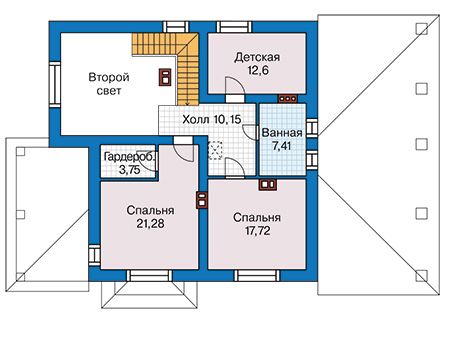 Планировка второго этажа :: Проект дома из кирпича 45-23