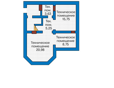 Планировка цокольного этажа :: Проект дома из кирпича 45-49