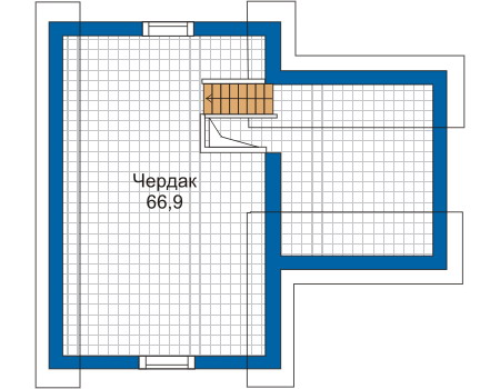 Планировка мансардного этажа :: Проект дома из газобетона 50-39