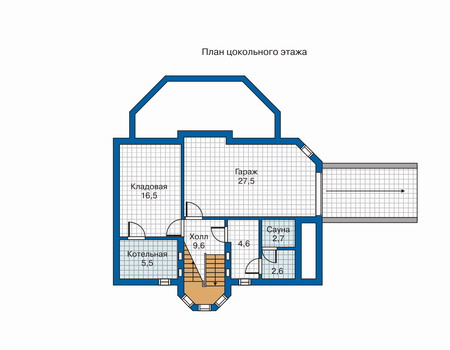 Планировка цокольного этажа :: Проект дома из газобетона 50-96