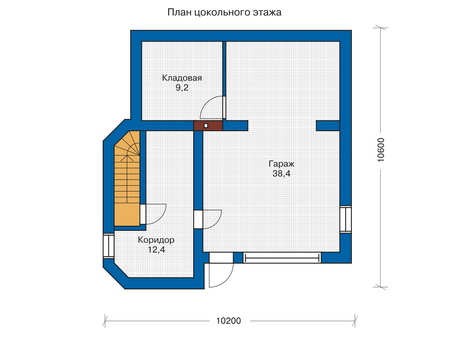 Планировка цокольного этажа :: Проект дома из газобетона 51-42
