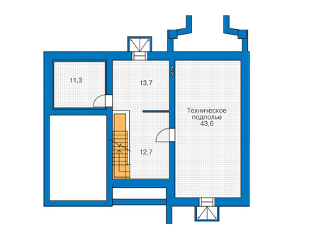 Планировка цокольного этажа :: Проект дома из газобетона 52-17