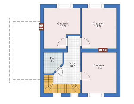 Планировка мансардного этажа :: Проект дома из газобетона 52-71