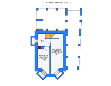 Планировка цокольного этажа :: Проект дома из газобетона 53-70
