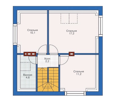 Планировка мансардного этажа :: Проект дома из газобетона 54-30