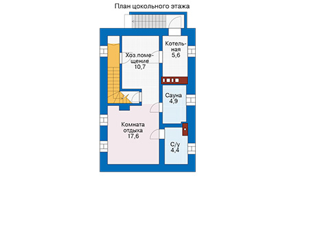 Планировка цокольного этажа :: Проект дома из газобетона 57-06