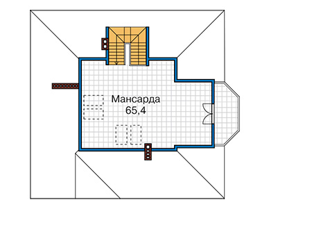 Планировка мансардного этажа :: Проект дома из газобетона 60-40