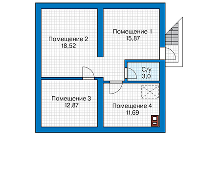 Планировка цокольного этажа :: Проект дома из газобетона 64-31