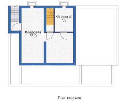 Планировка цокольного этажа :: Проект каркасного дома 70-20