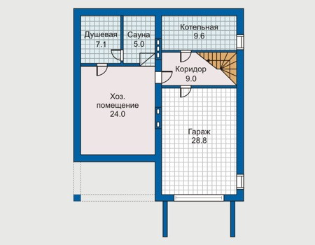 Планировка цокольного этажа :: Проект дома из кирпича 70-31