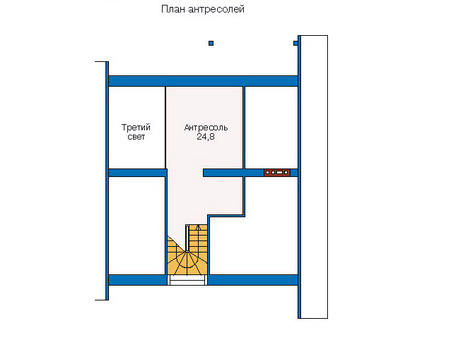 Планировка мансардного этажа :: Проект дома из кирпича 70-46