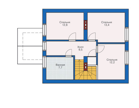 Планировка мансардного этажа :: Проект дома из кирпича 71-14