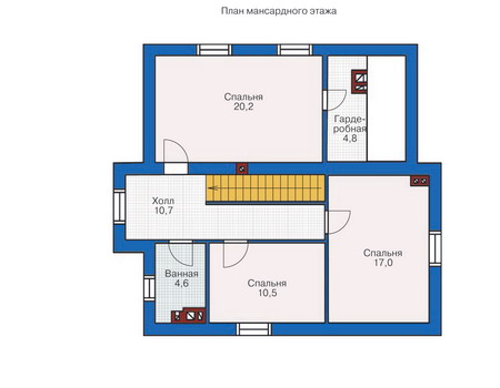 Планировка мансардного этажа :: Проект дома из кирпича 71-50