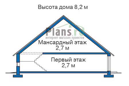 Высота этажей в проекте деревянного дома 10-44