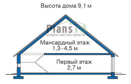 Высота этажей в проекте деревянного дома 11-57