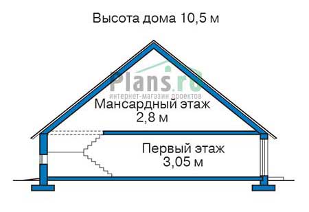 Высота этажей в проекте деревянного дома 12-00