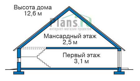 Высота этажей в проекте деревянного дома 12-43