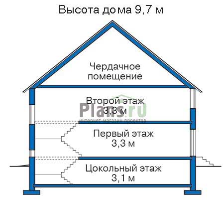 Высота этажей в проекте дома из кирпича 31-14