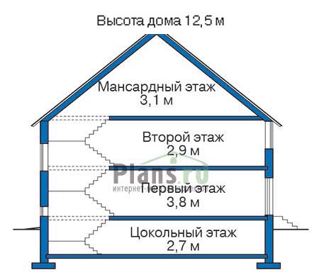 Высота этажей в проекте дома из кирпича 34-67
