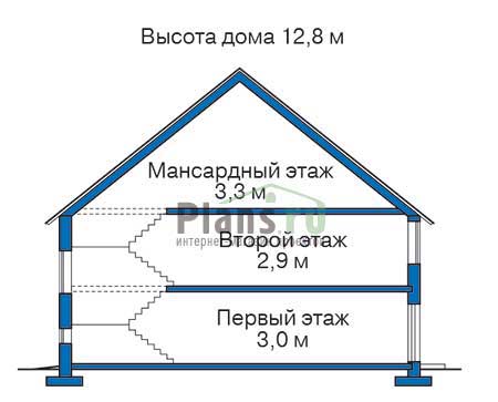 Высота этажей в проекте дома из кирпича 35-07