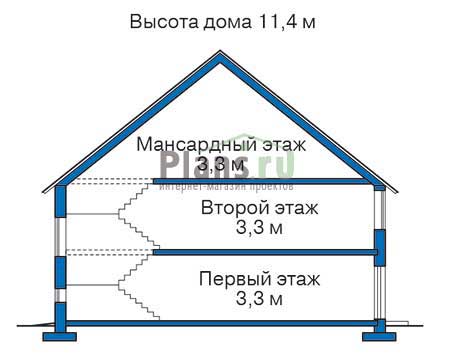 Высота этажей в проекте дома из кирпича 35-08