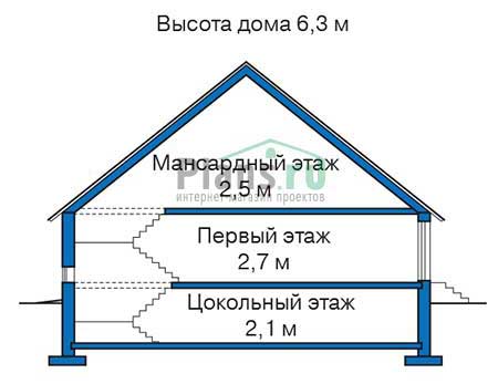 Высота этажей в проекте дома из кирпича 35-46