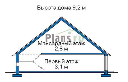 Высота этажей в проекте дома из кирпича 35-54