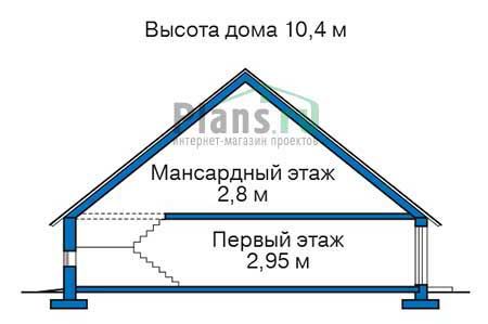 Высота этажей в проекте дома из кирпича 38-40