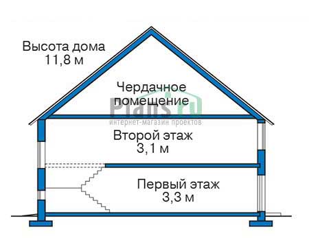 Высота этажей в проекте дома из кирпича 39-52