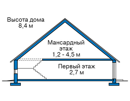 Высота этажей в проекте дома из кирпича 42-45