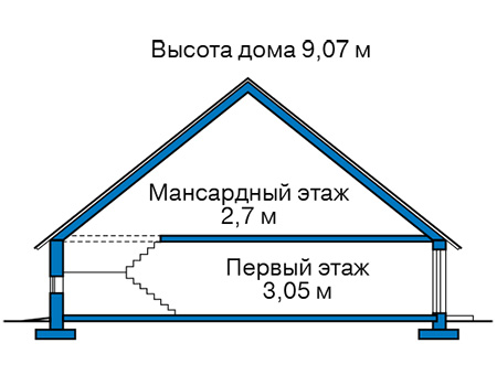 Высота этажей в проекте дома из кирпича 42-70