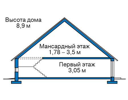 Высота этажей в проекте дома из кирпича 42-75