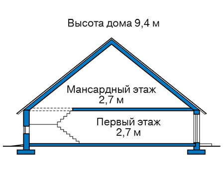 Высота этажей в проекте дома из кирпича 43-13