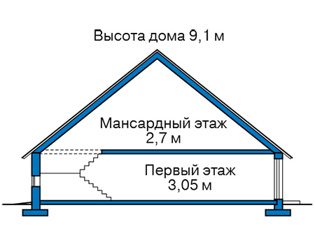Высота этажей в проекте дома из кирпича 43-23