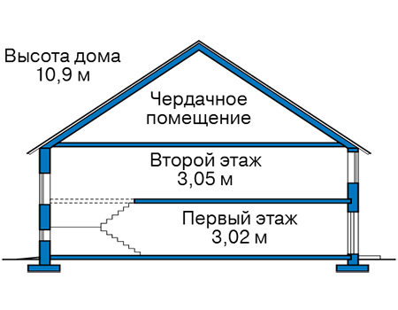 Высота этажей в проекте дома из кирпича 44-76