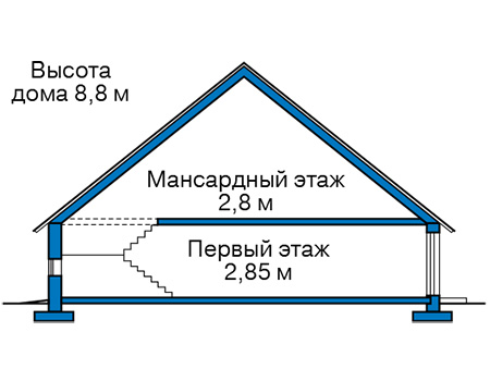 Высота этажей в проекте дома из кирпича 44-86