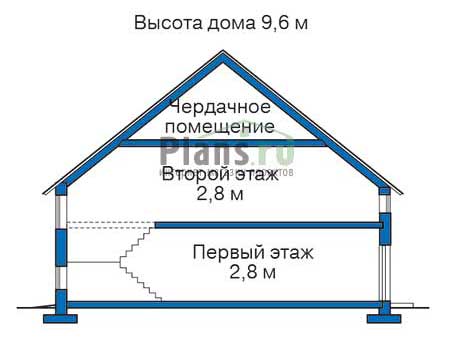 Высота этажей в проекте дома из газобетона 53-22