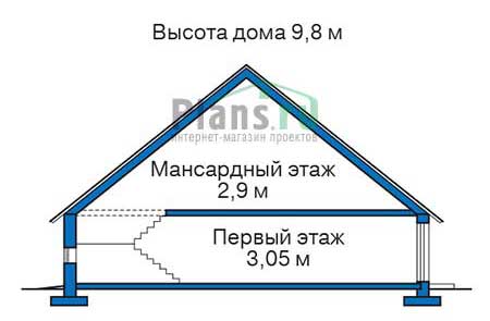 Высота этажей в проекте дома из газобетона 55-42