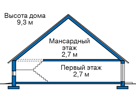 Высота этажей в проекте дома из газобетона 57-10